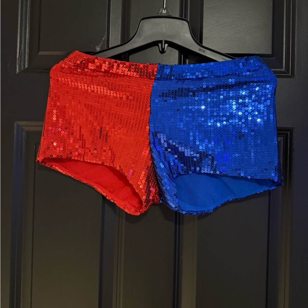 Undergirl Red and Blue Sequin Shorts